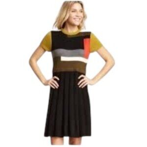 Vince Camuto Colorblock Fit & Flare Sweater Dress Medium